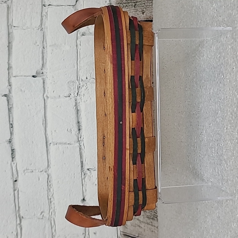 Gerald Henn Vintage 1995 “Workshop” Basket with Leather Strap Handles